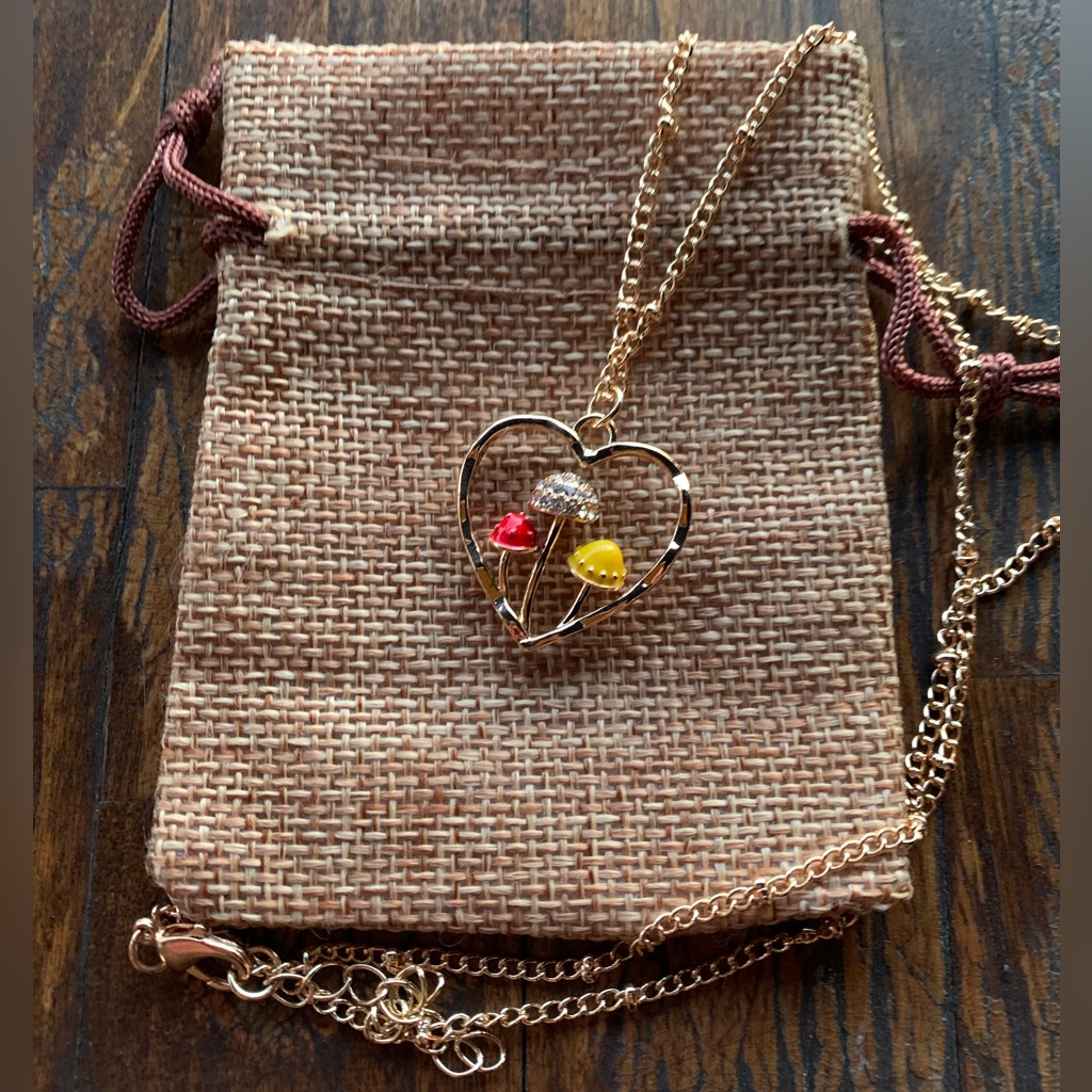 Brand New Gold Mushroom Necklace Gift For Girlfriend Gift For Daughter Boho Gift